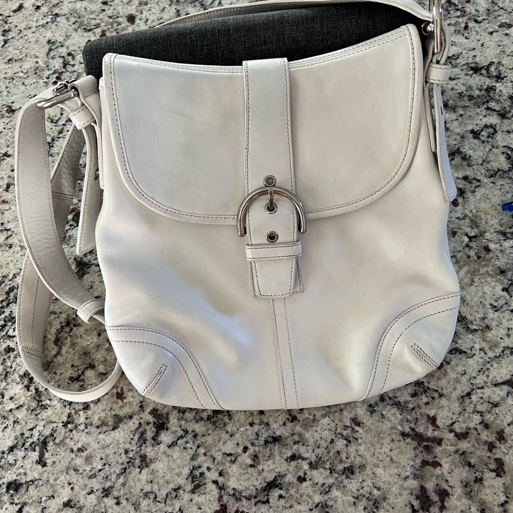 Coach White Soft Leather Bag